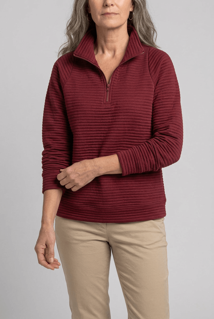 Women's Knit Quarter Zip Jumper | Funnel Neck