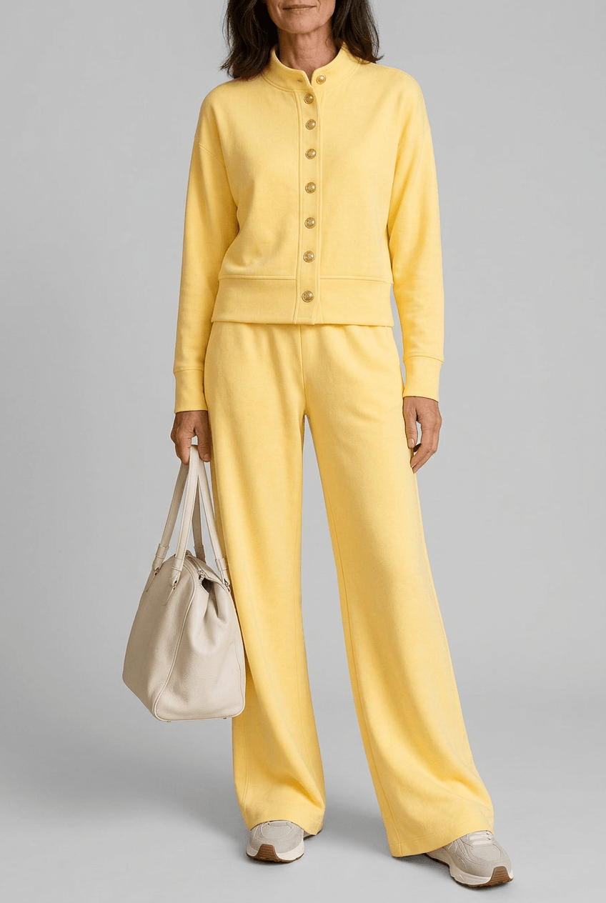 Women's Loungewear Set | Button Front Cardigan & Wide Leg Joggers