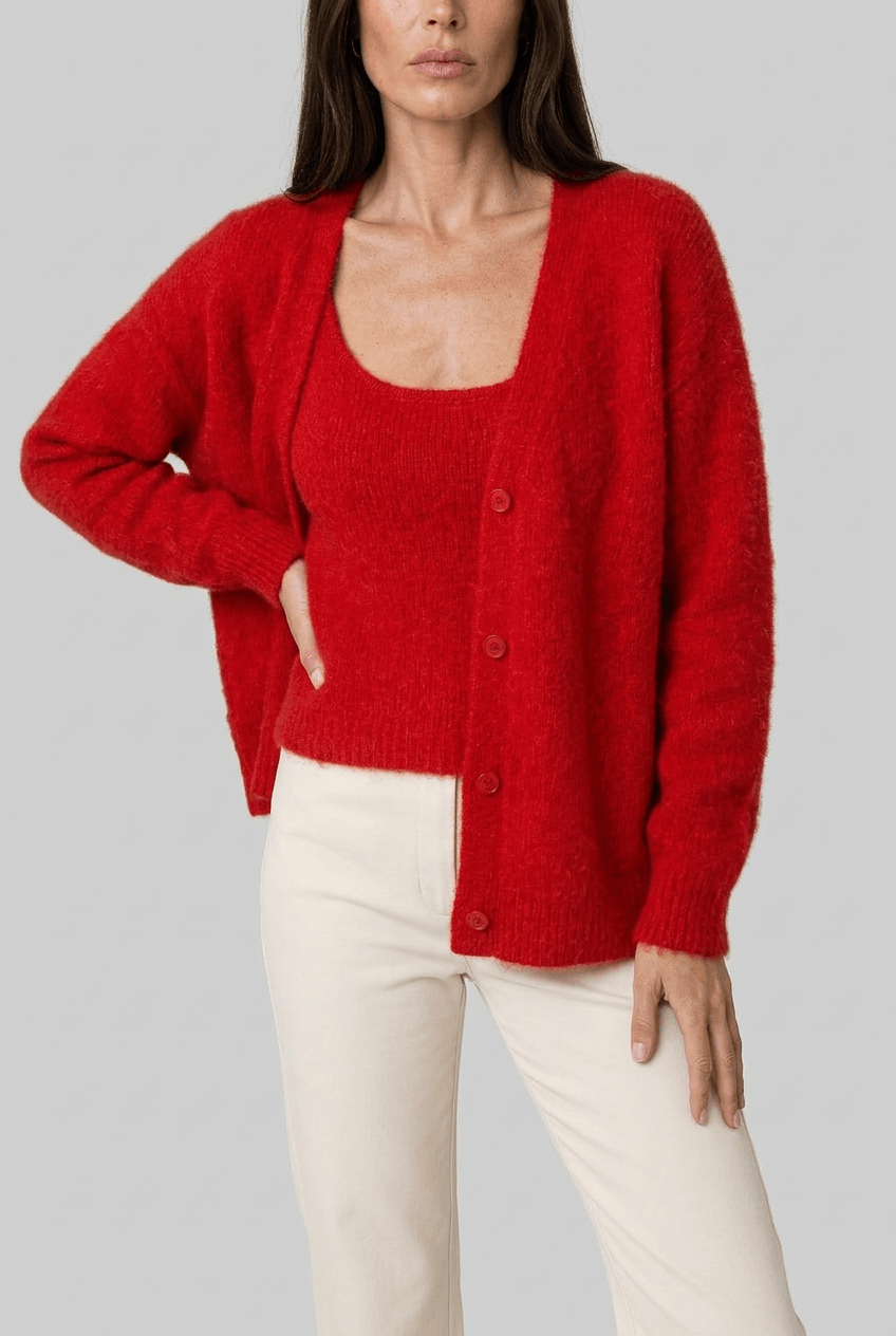 Women's Oversized Cardigan | Fluffy Knit & Button Front