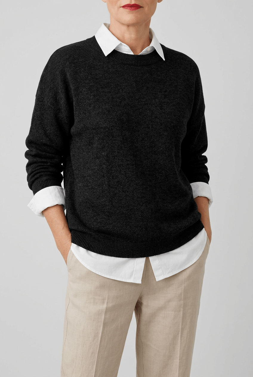 Women's Knitted Jumper | Relaxed Crew Neck