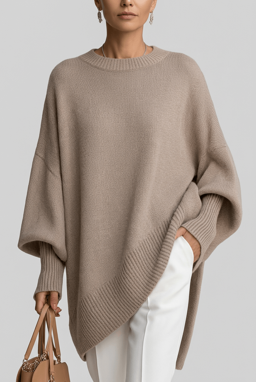 Women's Oversized Jumper | Side Split Longline Hem