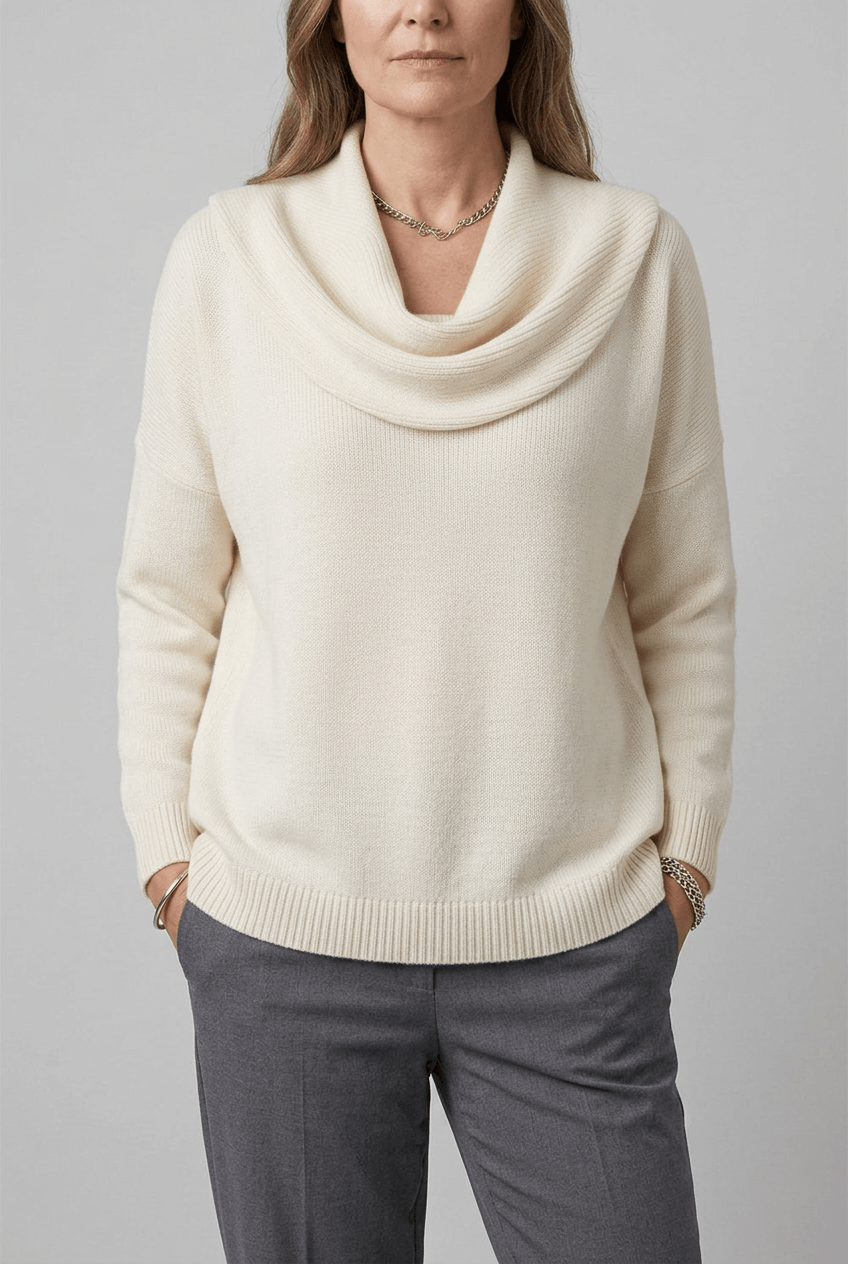 Women's Cowl Neck Jumper | Long Sleeve Knit
