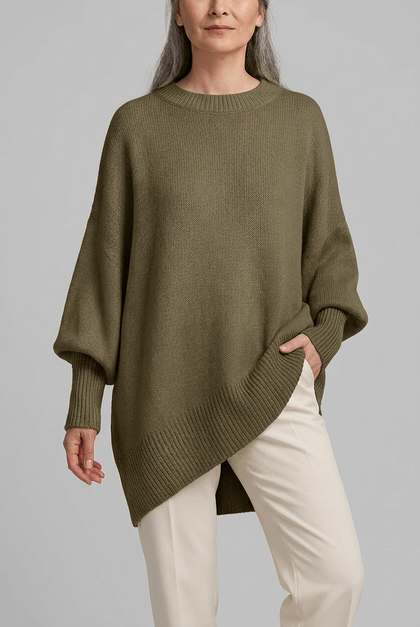 Women's Oversized Drape Fit Jumper | Batwing Sleeves