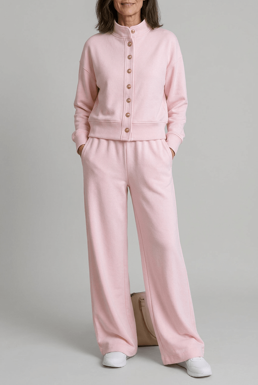 Women's Loungewear Set | Button Front Cardigan & Wide Leg Joggers