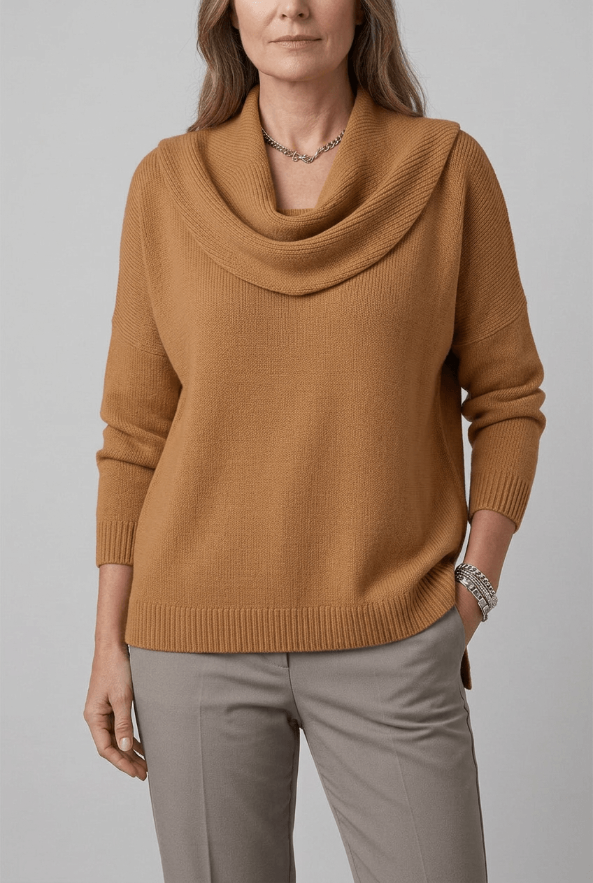 Women's Cowl Neck Jumper | Long Sleeve Knit
