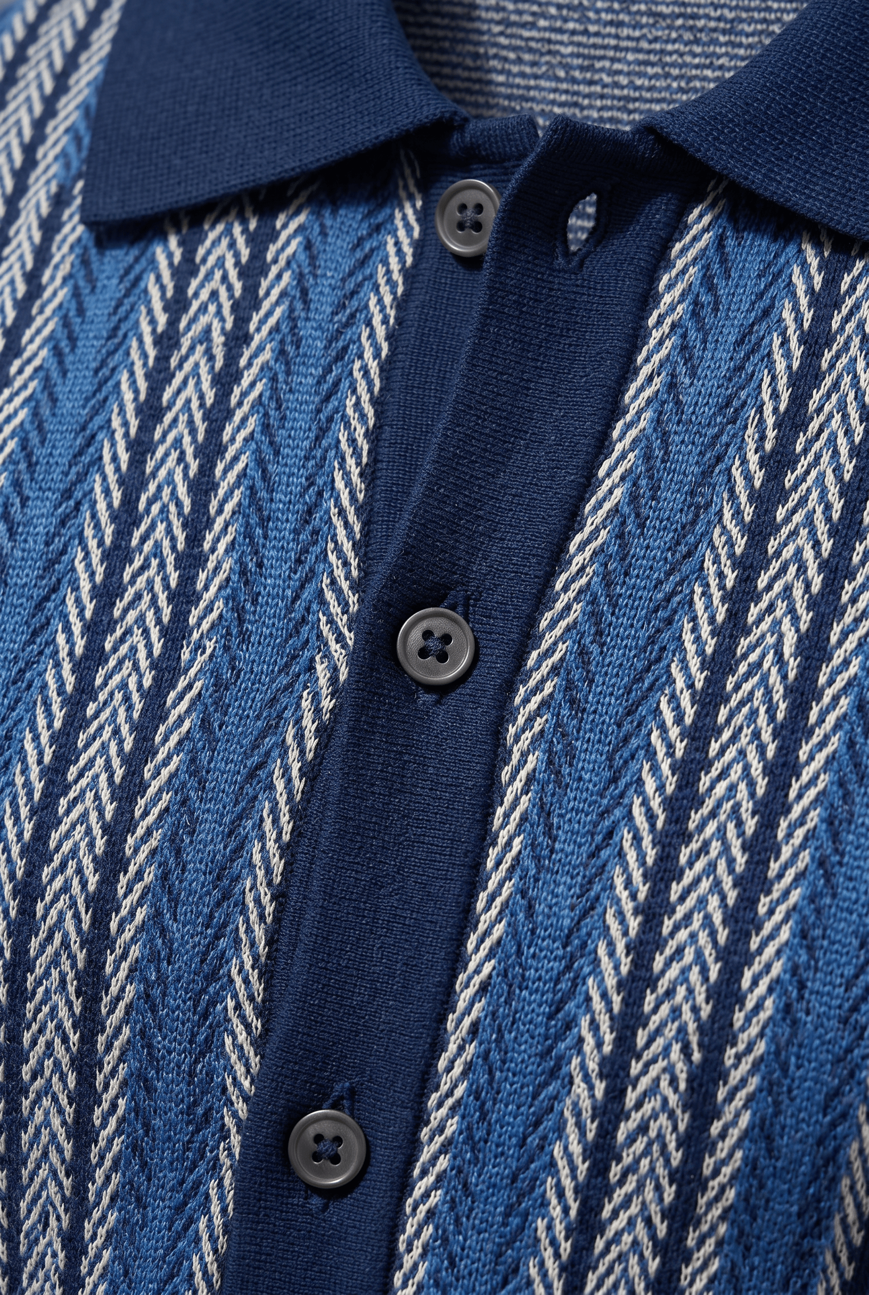 Men’s Collared Short Sleeve Button Up Striped Shirt | Ribbed Hem