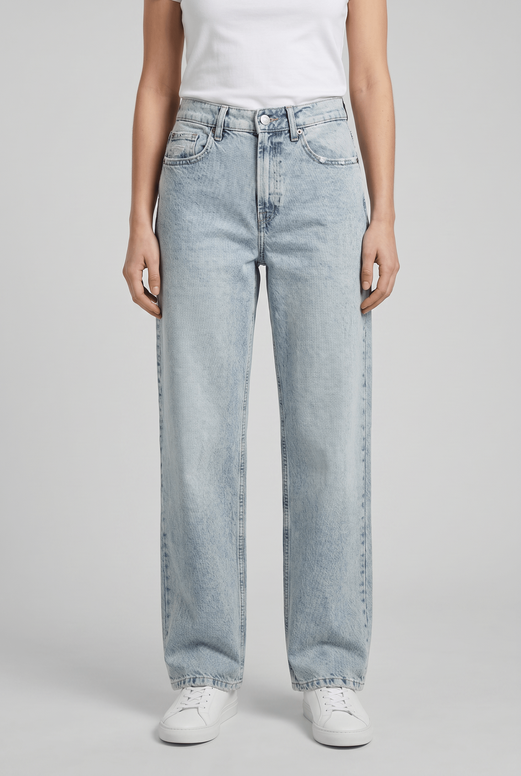 Women’s Vintage Ripped High Waisted Jeans | Straight Leg