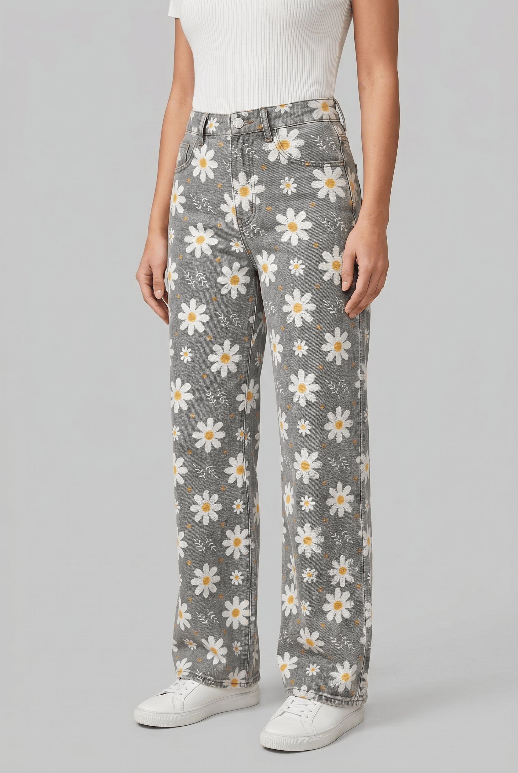 Women’s Floral Wide Leg High Waist Trousers | Vintage