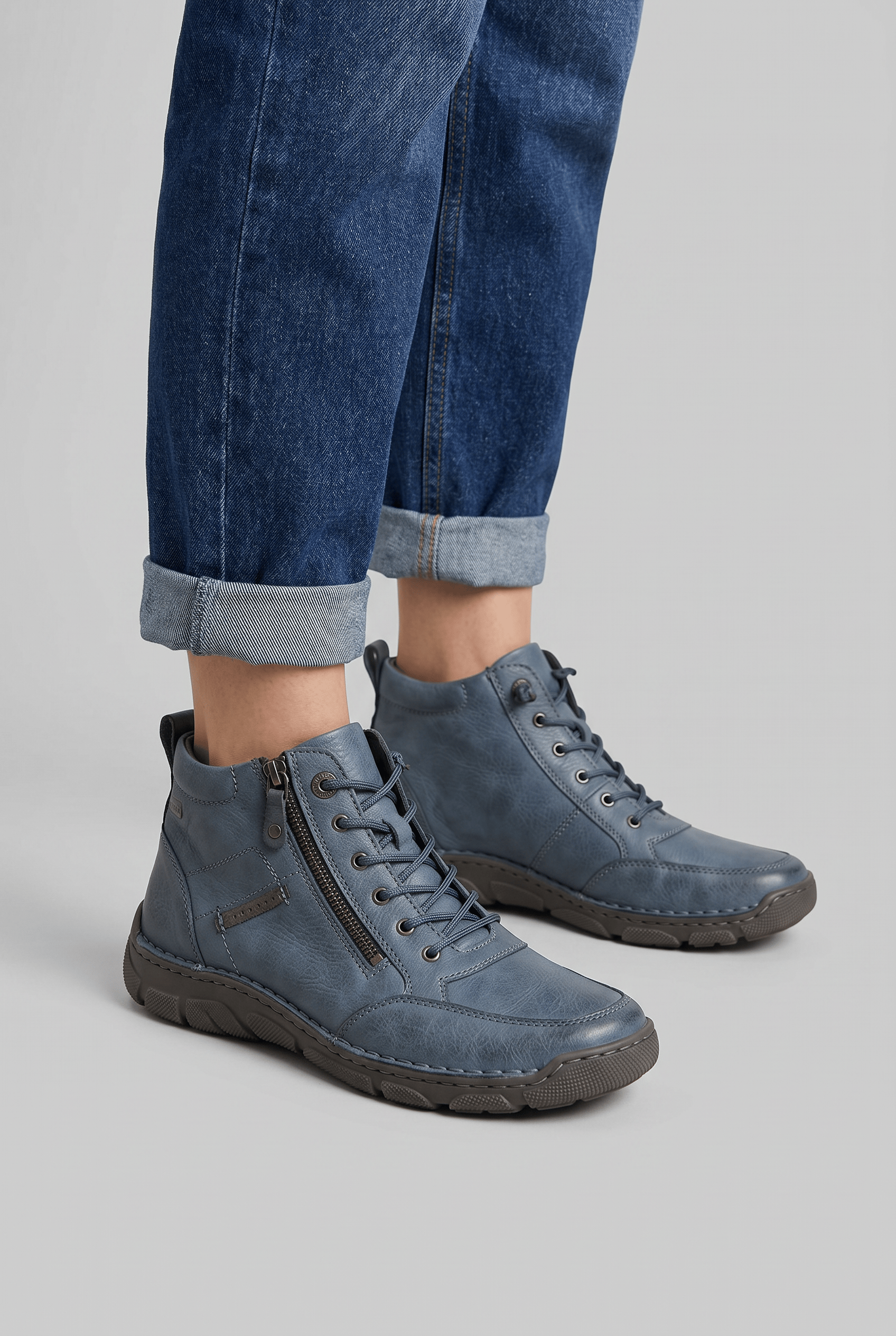 Women’s Casual Ankle Side Zip Trainers | Lace-Up