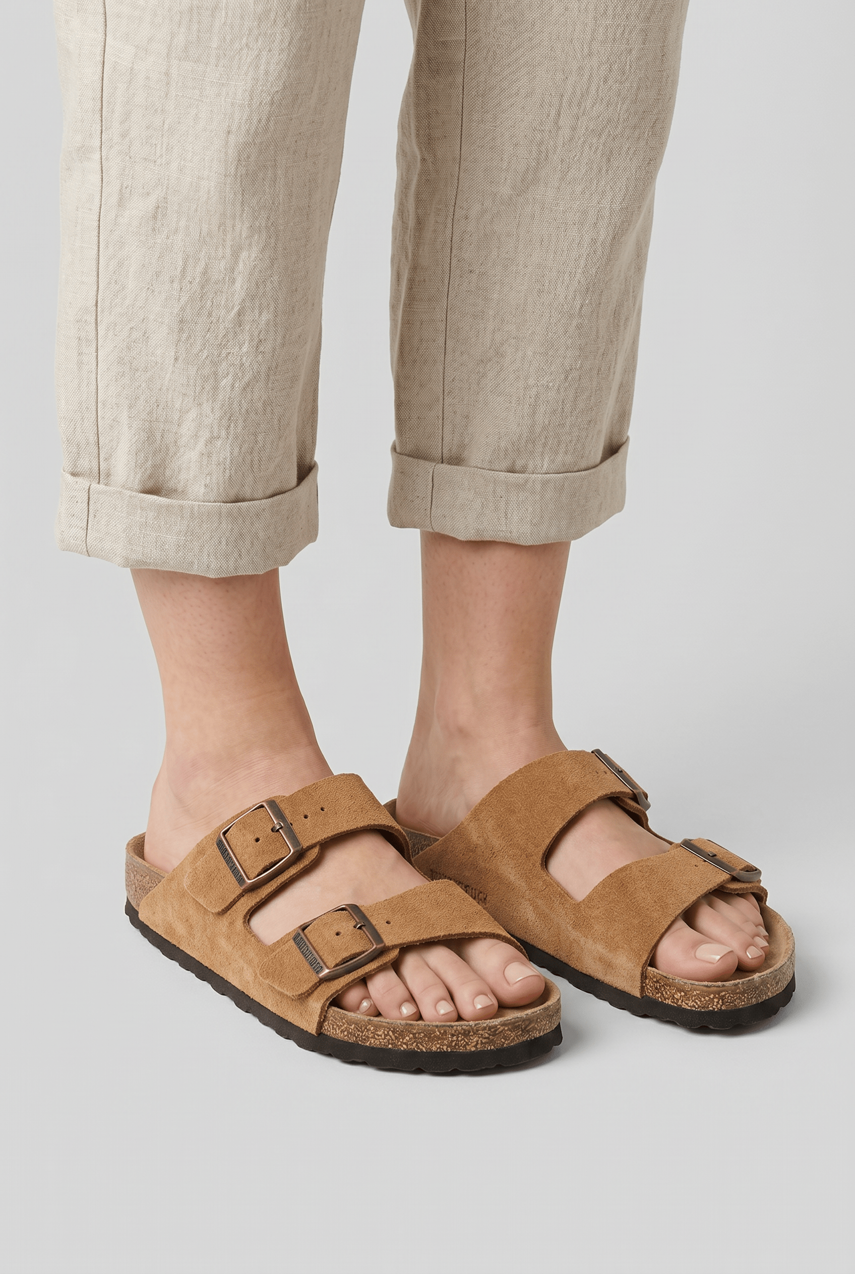 Women’s Double Strap Adjustable Buckle Slide Sandals | Casual