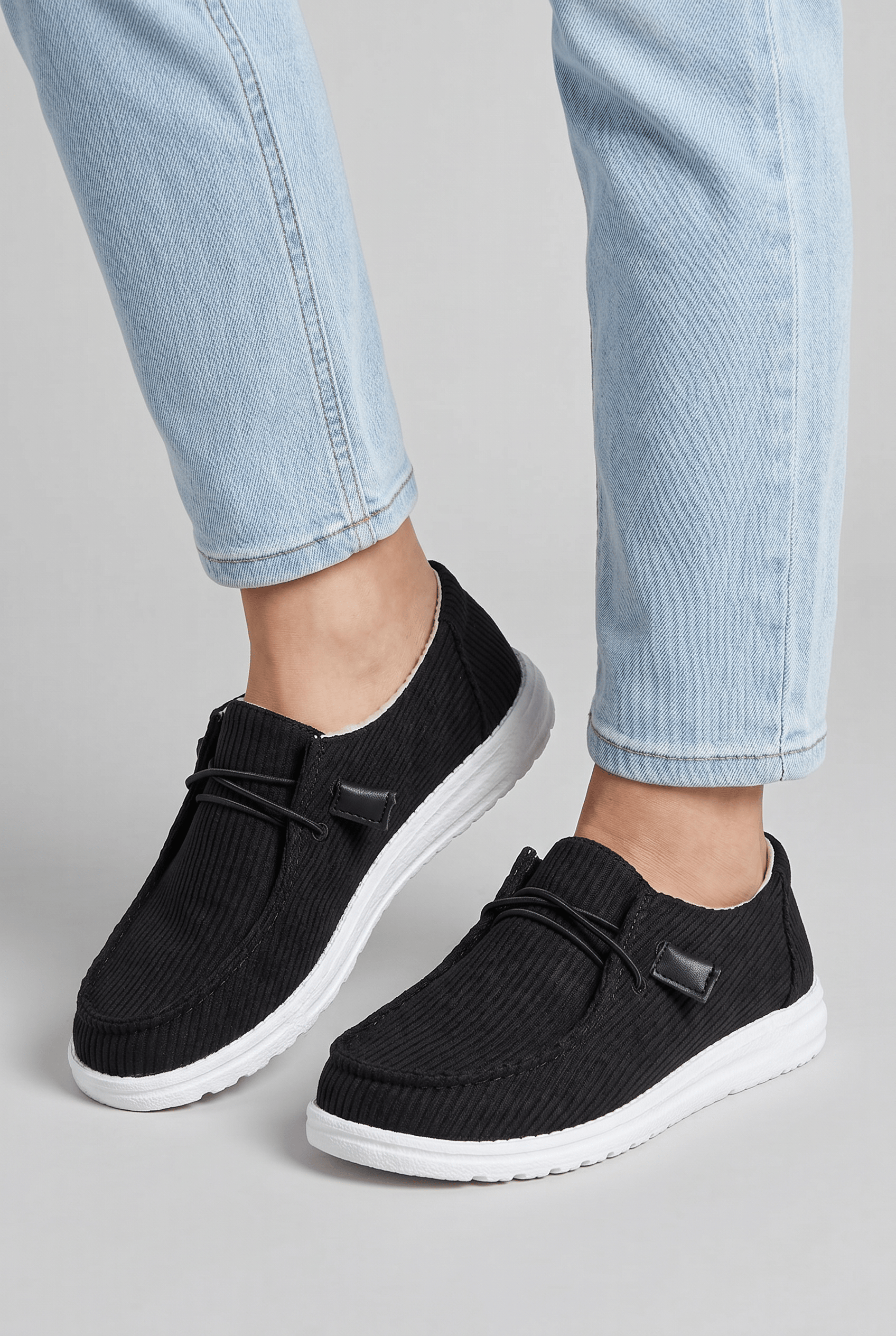 Women’s Ribbed Casual Slip On Trainers | Low Top