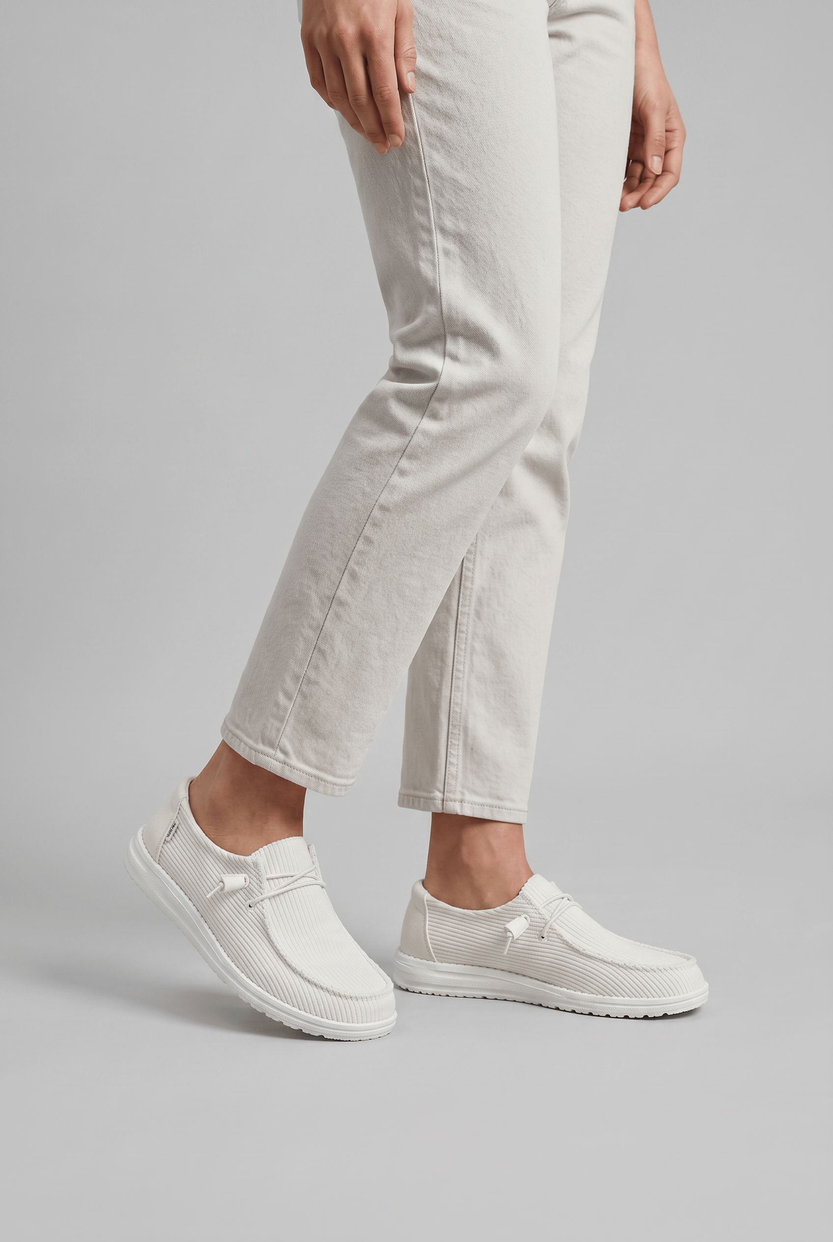 Women’s Ribbed Casual Slip On Trainers | Low Top