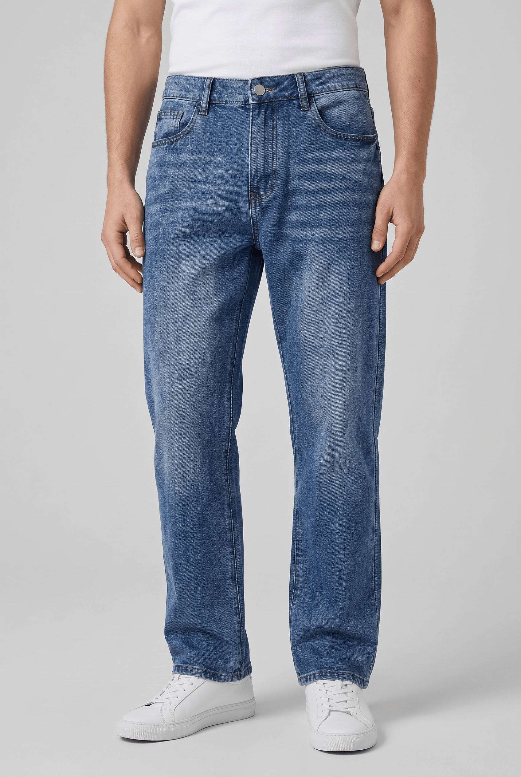 Men’s Straight Fit Vintage Washed Jeans | Classic