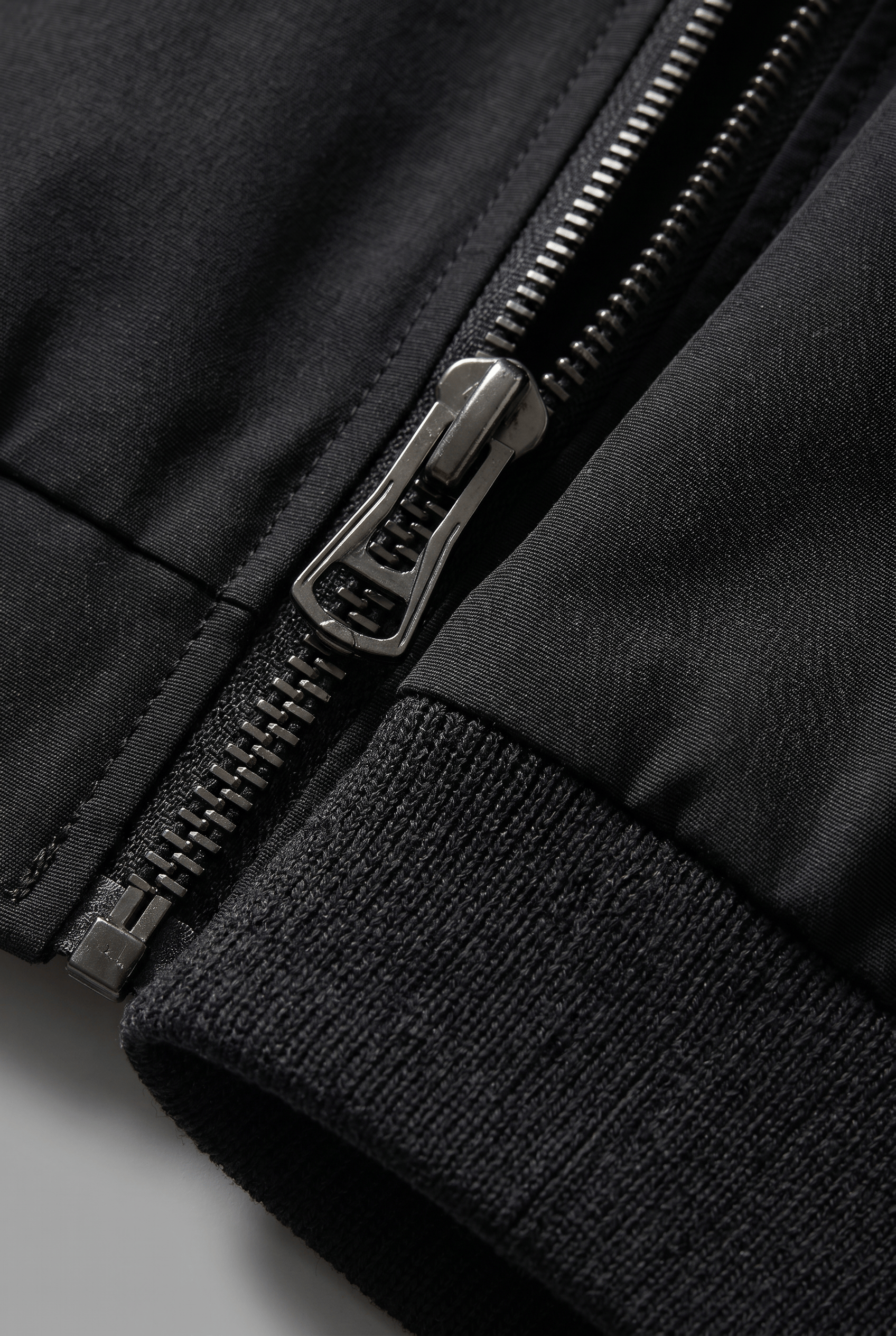 Men's Stand Collar Zipper Ribbed Cuff Jacket | Zip Pockets