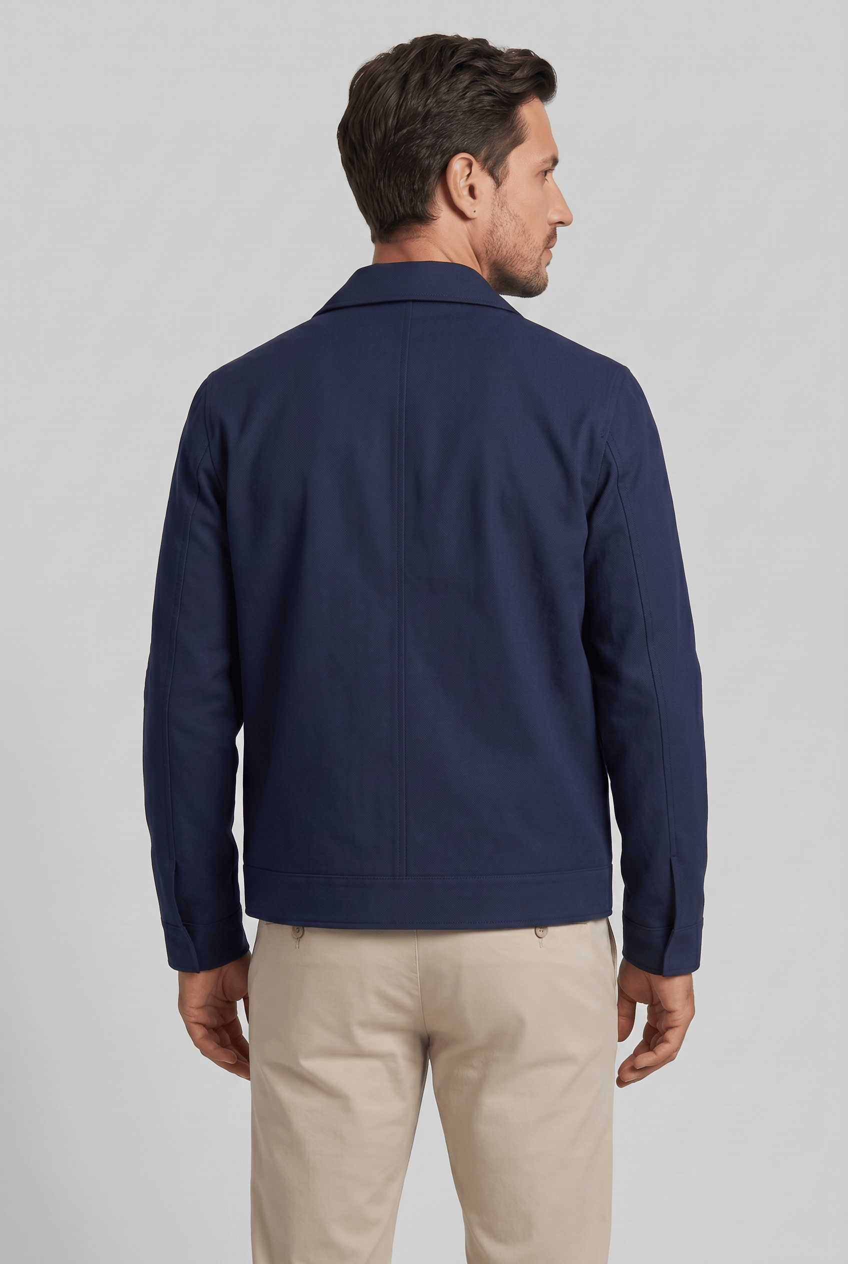Men’s Zip-Up Collared Bomber Jacket | Casual