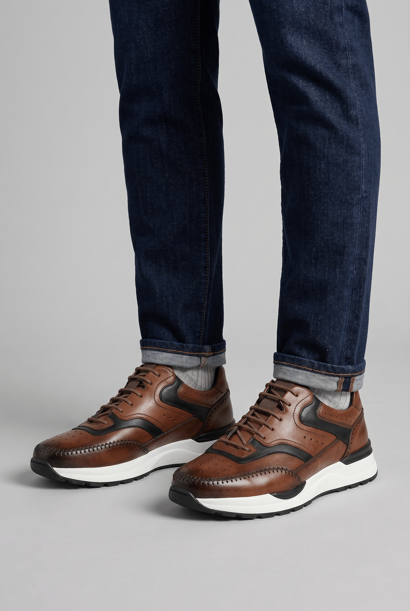 Men's Modern Lace-Up Trainers | Round Toe
