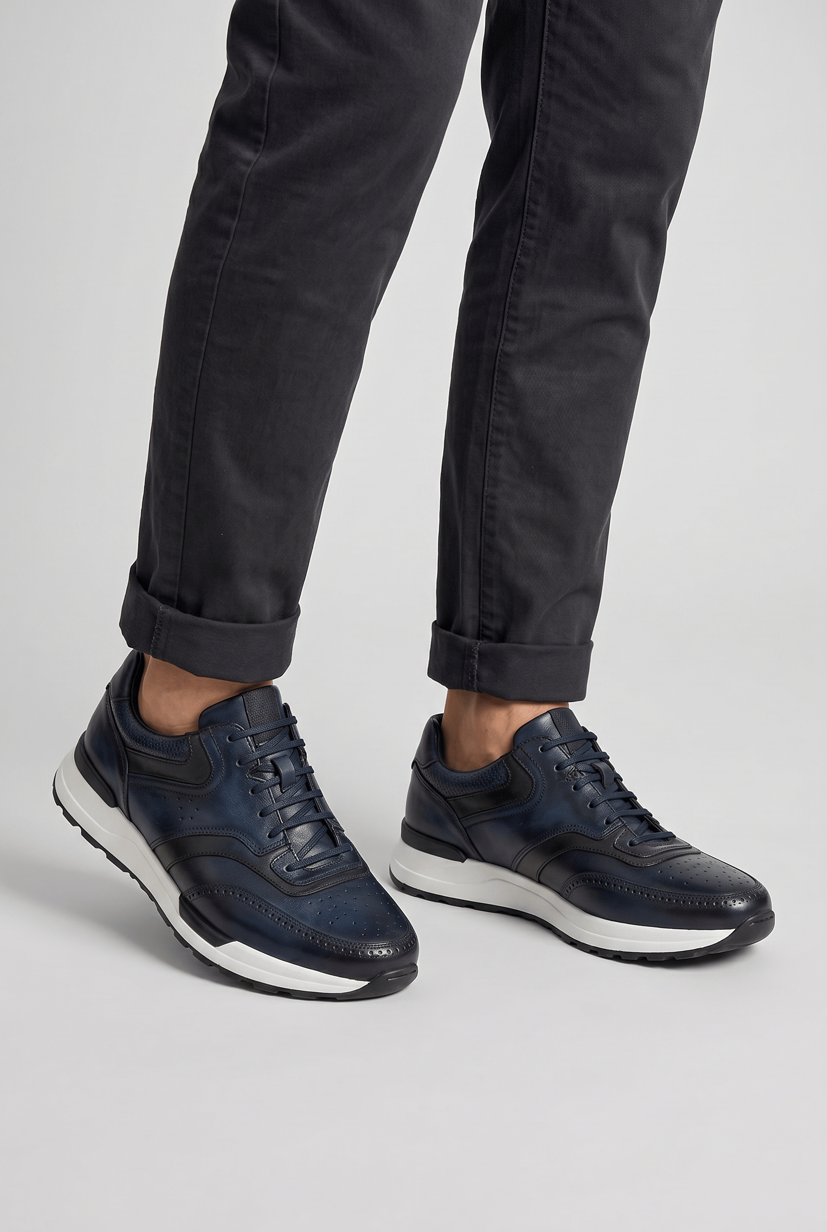 Men's Modern Lace-Up Trainers | Round Toe