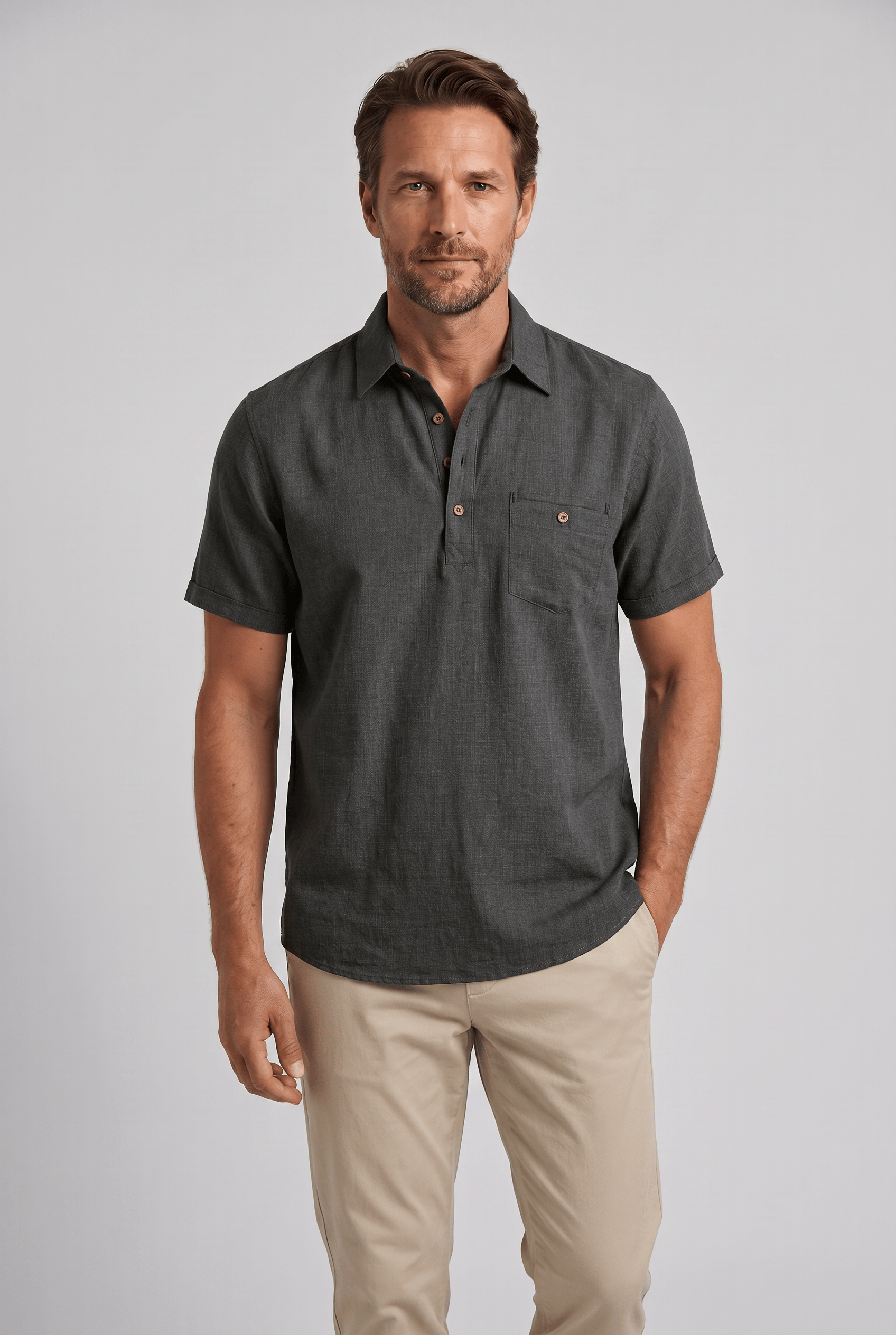 Men’s Collar Short Sleeve Polo Shirt | Chest Pocket