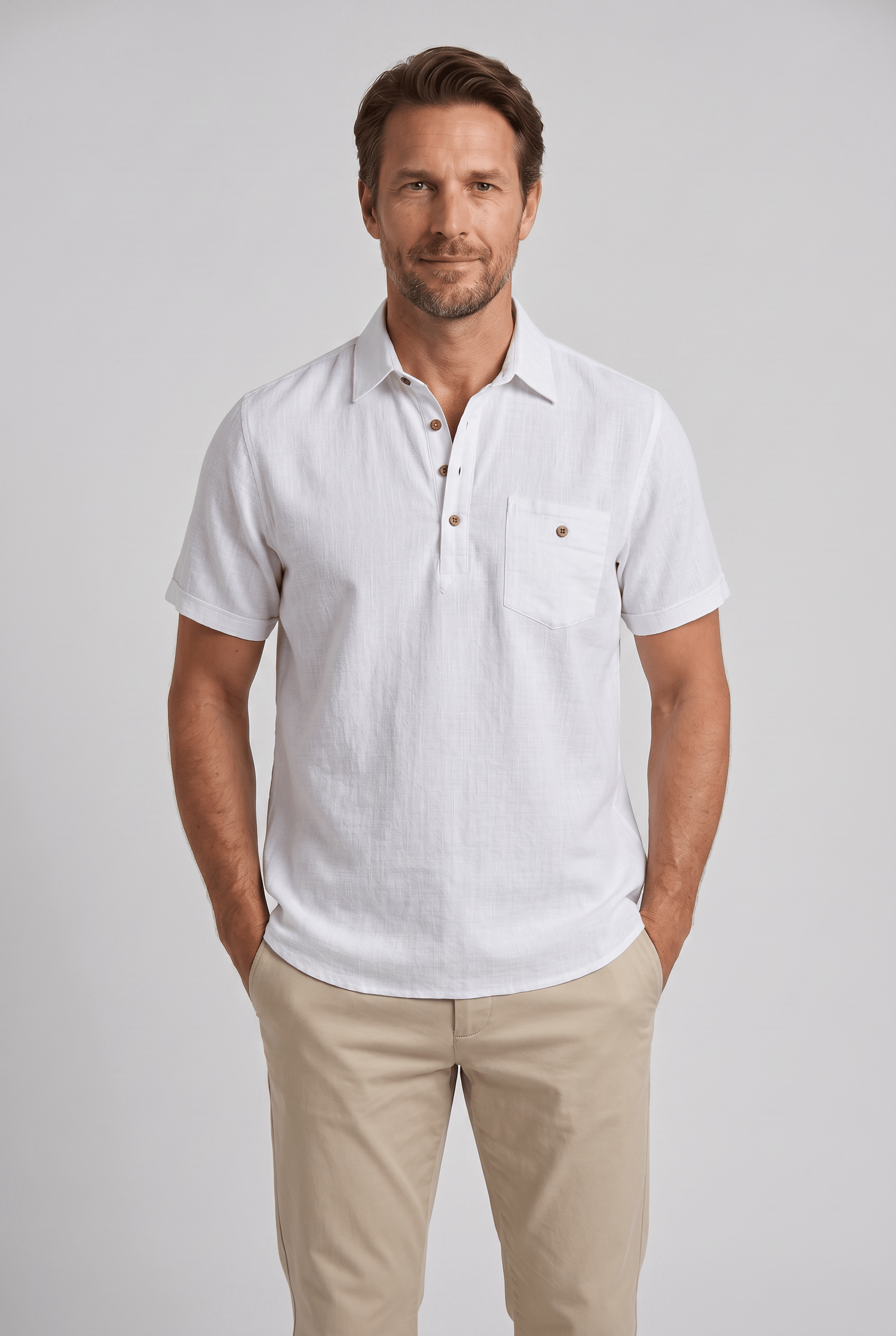 Men’s Collar Short Sleeve Polo Shirt | Chest Pocket