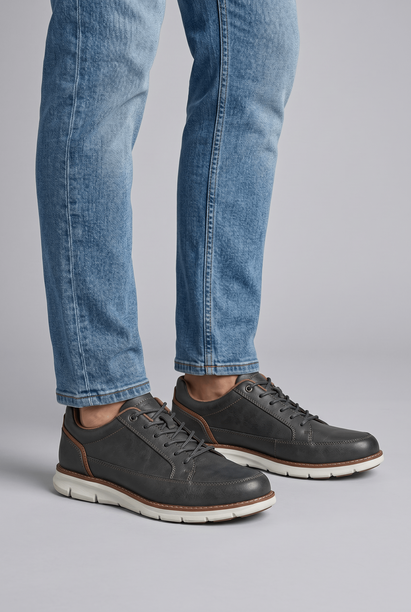 Men's Lace Up Round Toe Casual Shoes | Slip On