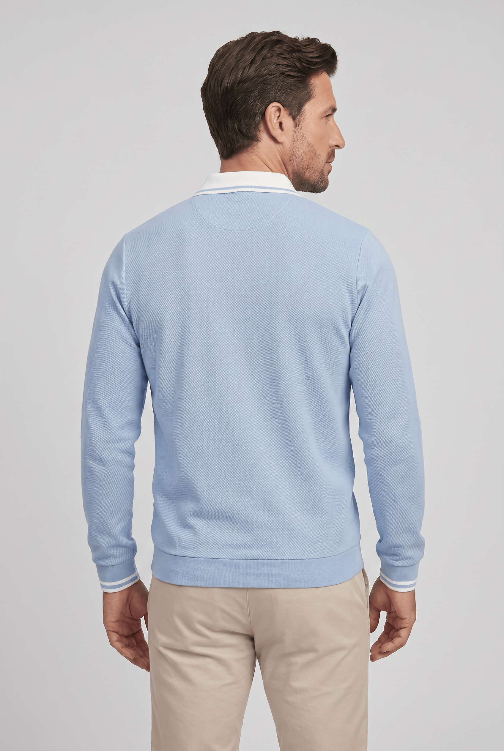 Men’s Collared Long Sleeve Polo Shirt | Slim Fit
