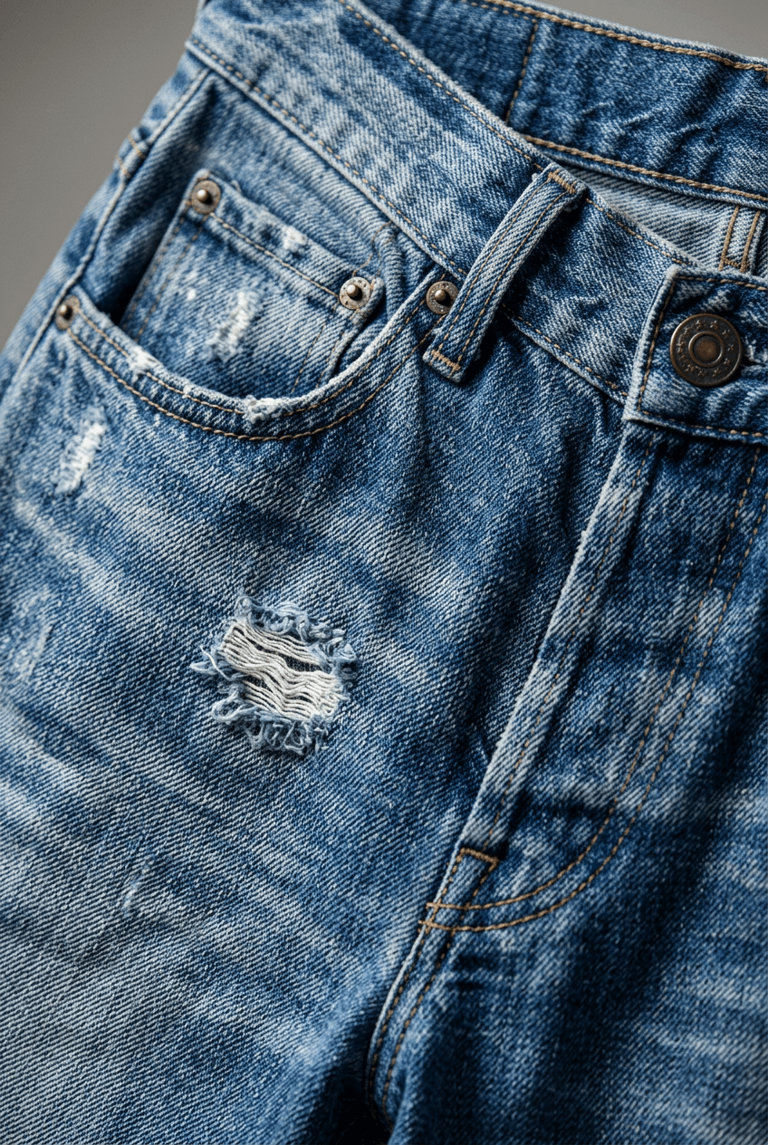 Women's Low-Rise Wide Leg Jeans | Distressed & Frayed Hem