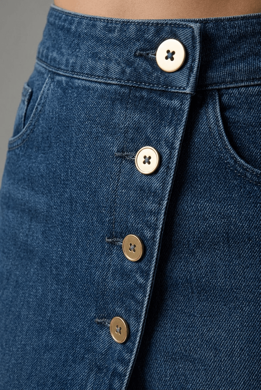 Women's Wide Leg Jeans | High Waisted Asymmetric Wrap Panel