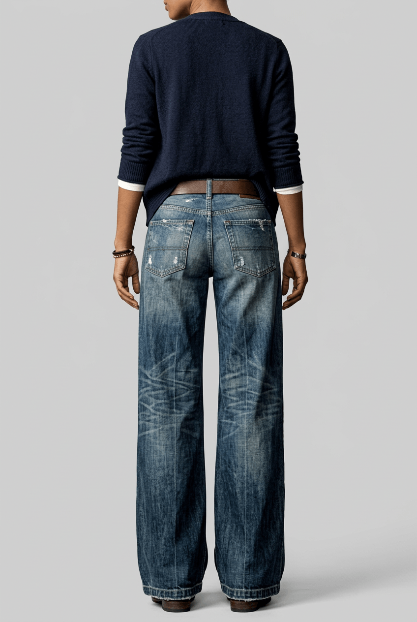 Women's Wide Leg Jeans | Vintage Used Wash