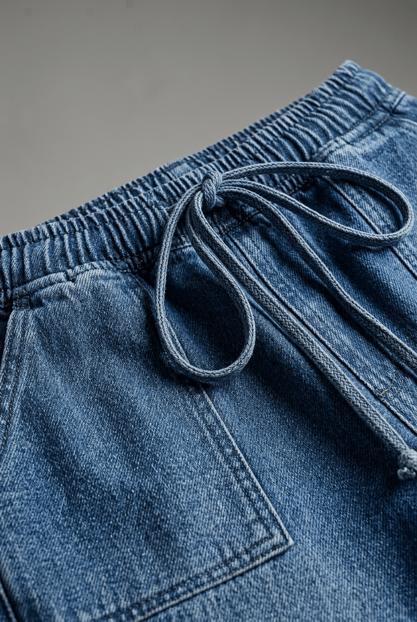 Women's Wide Leg Jeans | Elastic Drawstring Waist