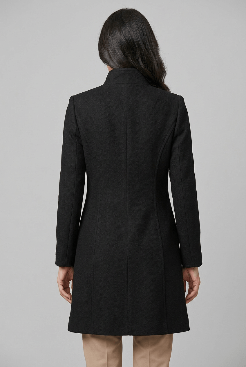 Women's Tailored Coat | Lapel Collar & Button Front
