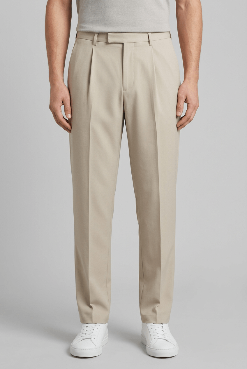 Men's Tailored Pleated Trousers | Straight Leg