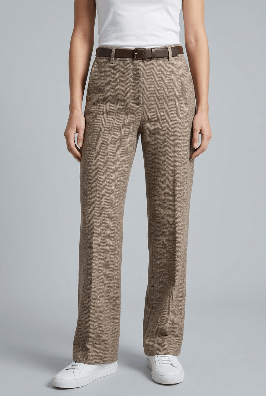 Women's Wide Leg Trousers | High Waist & Belt Loops