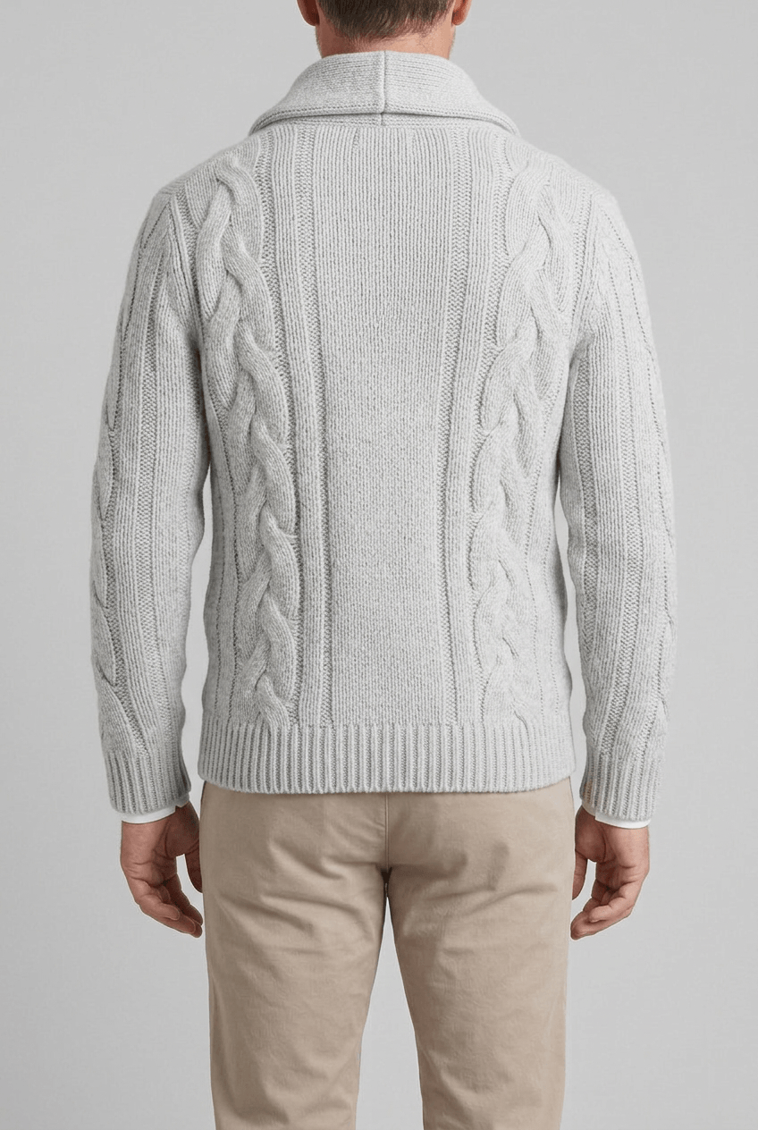Men's Cable Knit Cardigan | Button Front & Slim Fit