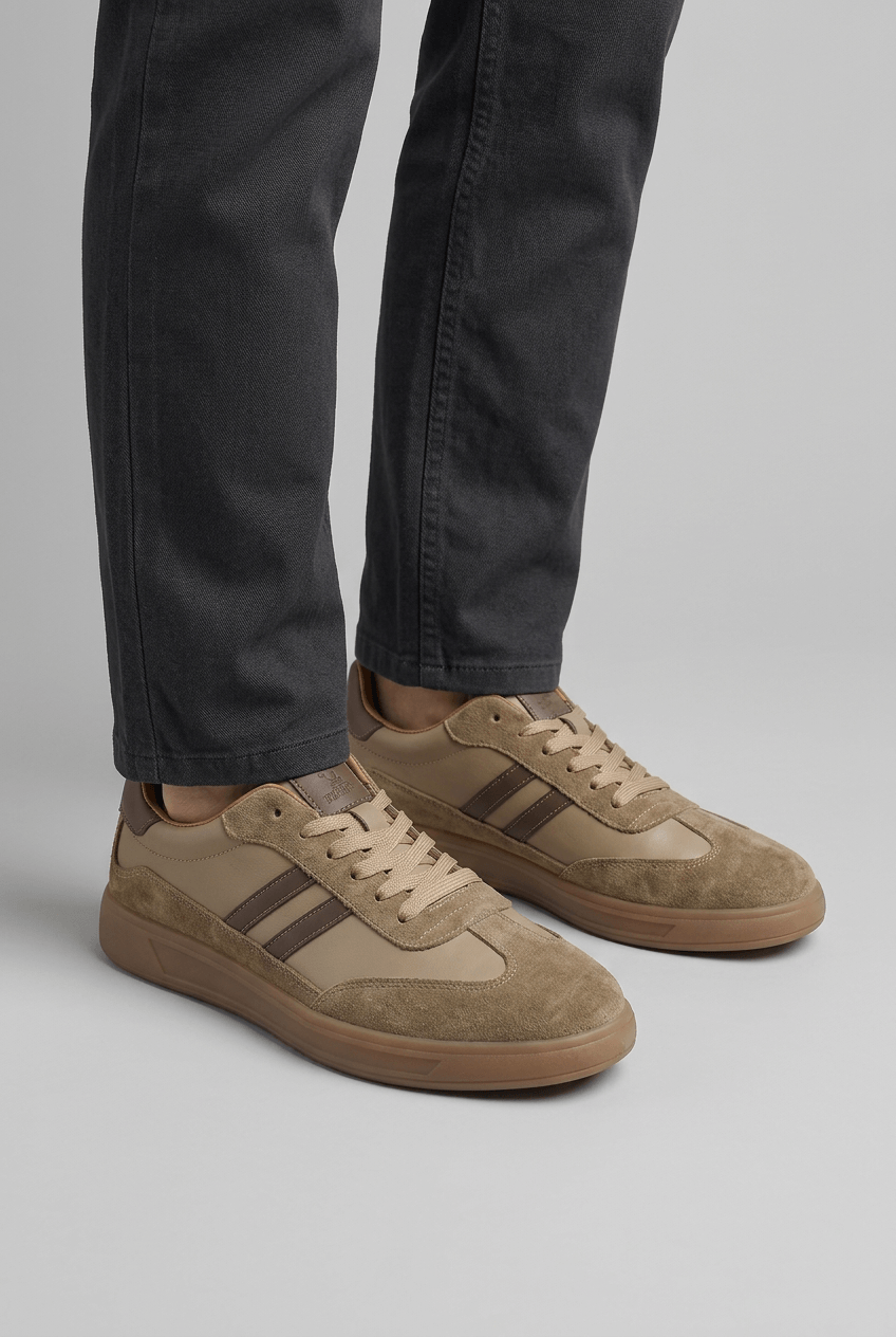 Men's Retro Trainers | Striped Panel Detail