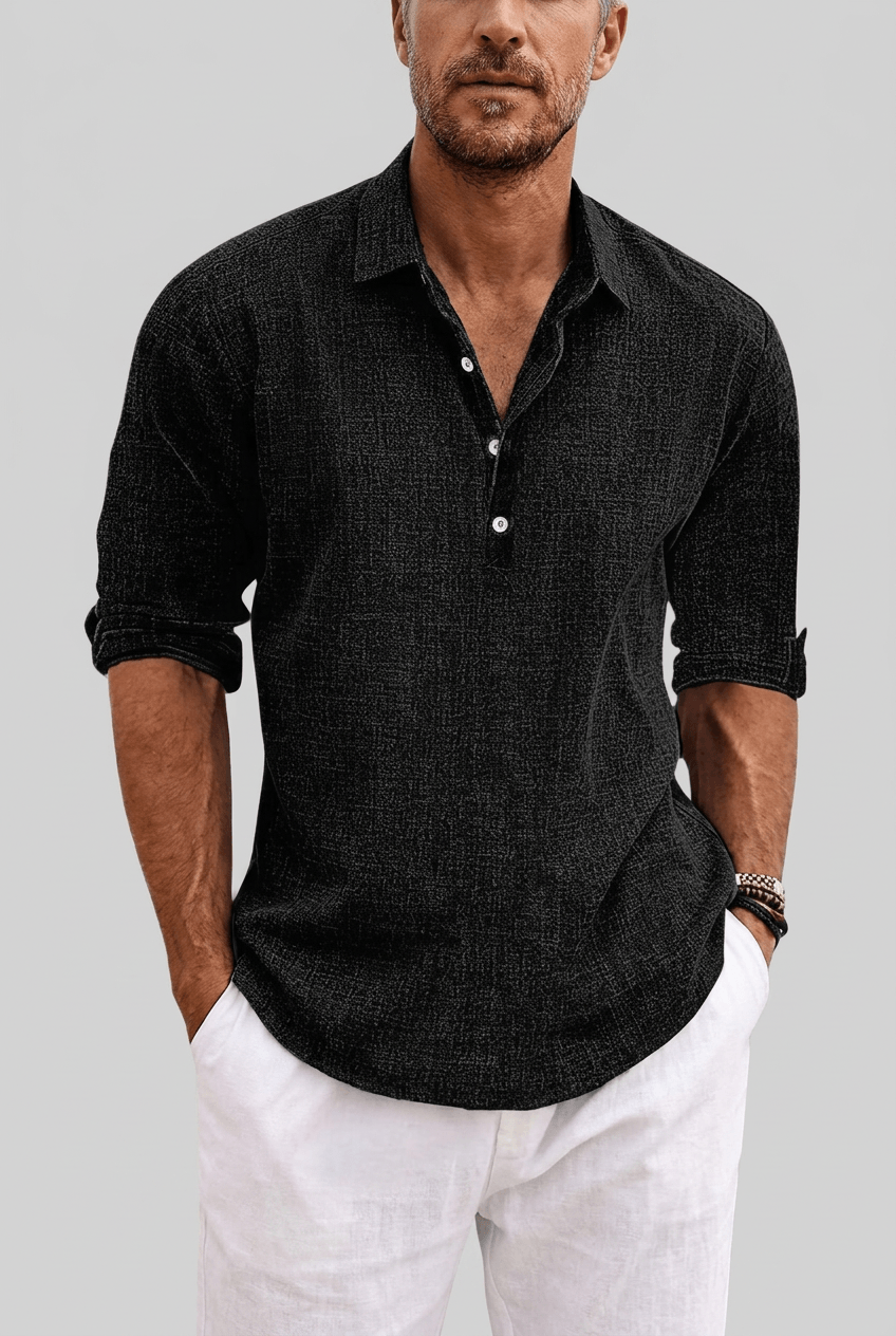 Men's Shirt | Spread Collar, Half Placket & Relaxed Fit