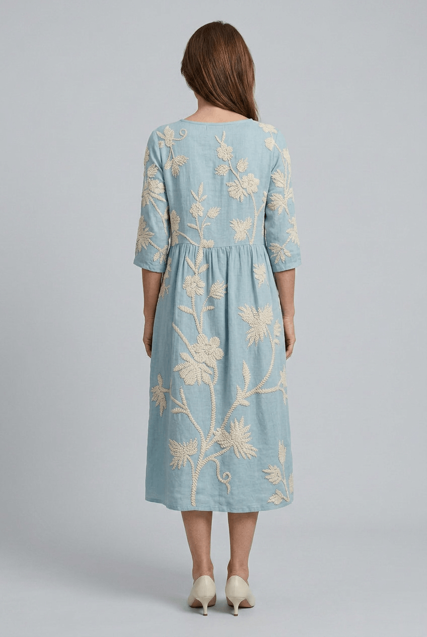 Women's Wedding Guest Dress Midi | Gathered Waist & A-Line Skirt