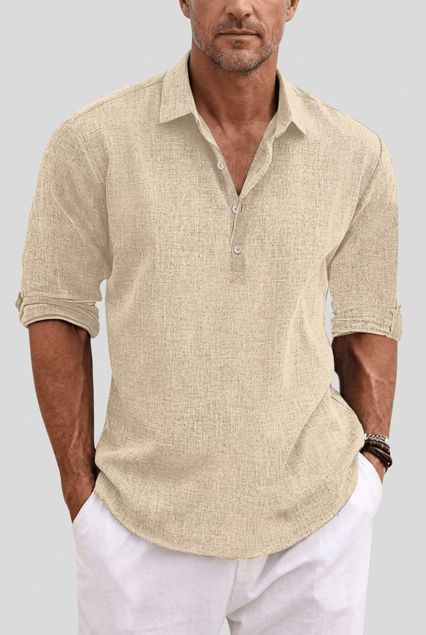 Men's Shirt | Spread Collar, Half Placket & Relaxed Fit