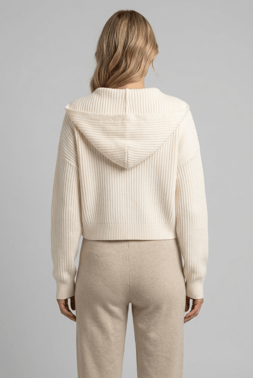 Women's Cropped Collared Cardigan | Ribbed Knit