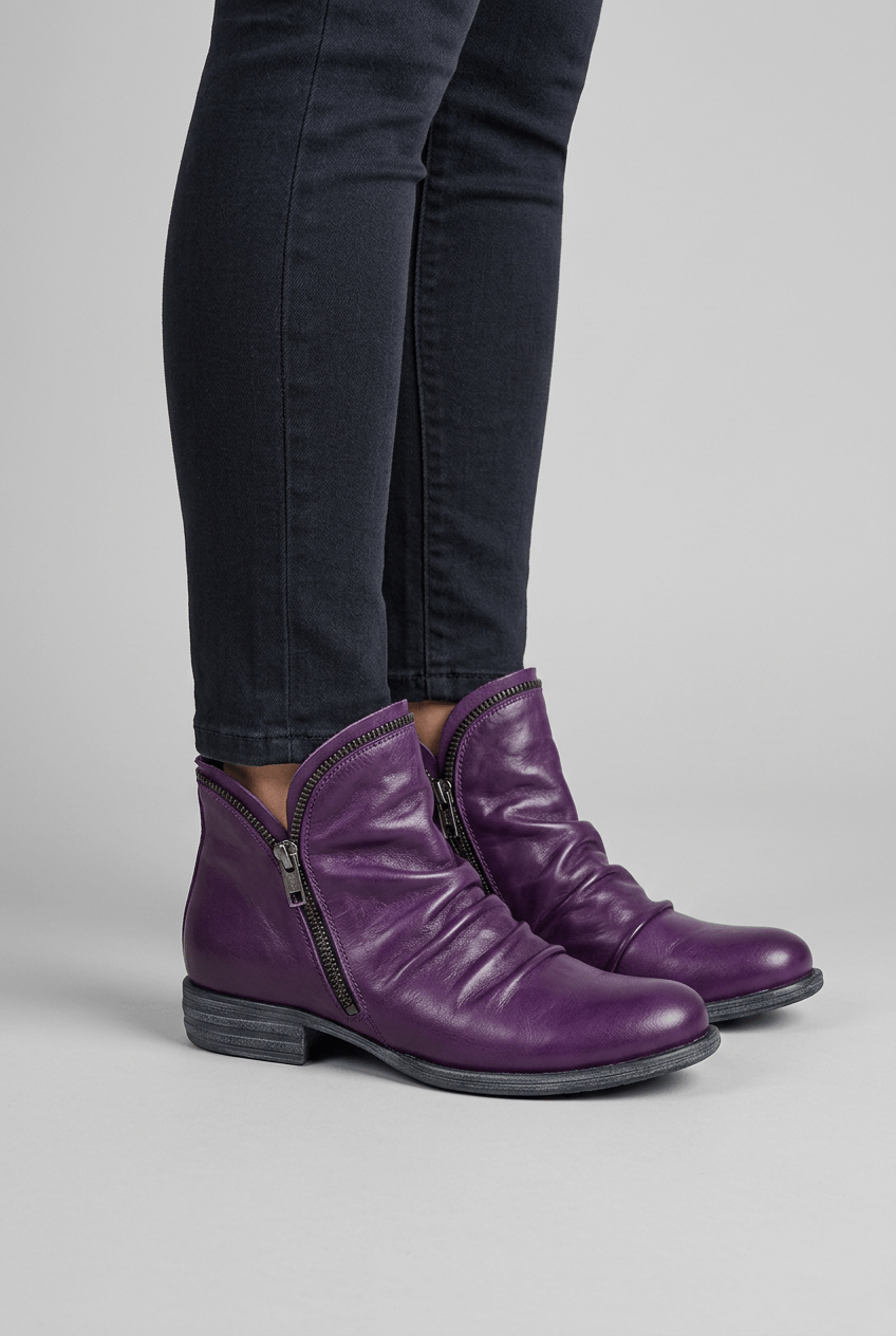Women's Side Zip Ankle Boots | Low Block Heel