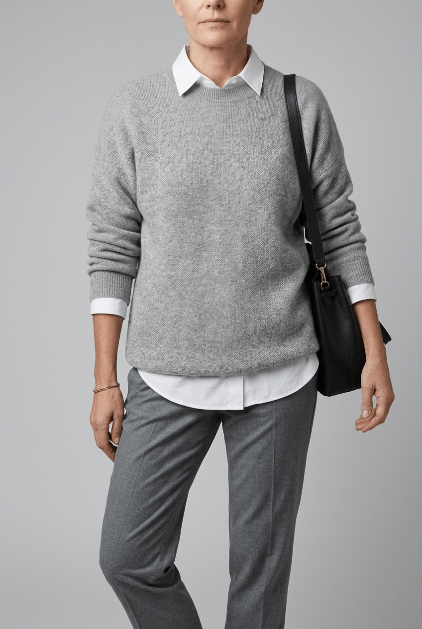 Women's Knitted Jumper | Relaxed Crew Neck