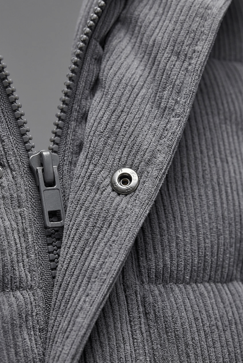 Men's Full Zip Puffer Winter Jacket | Stand-Up Collar & Drawcord Hem