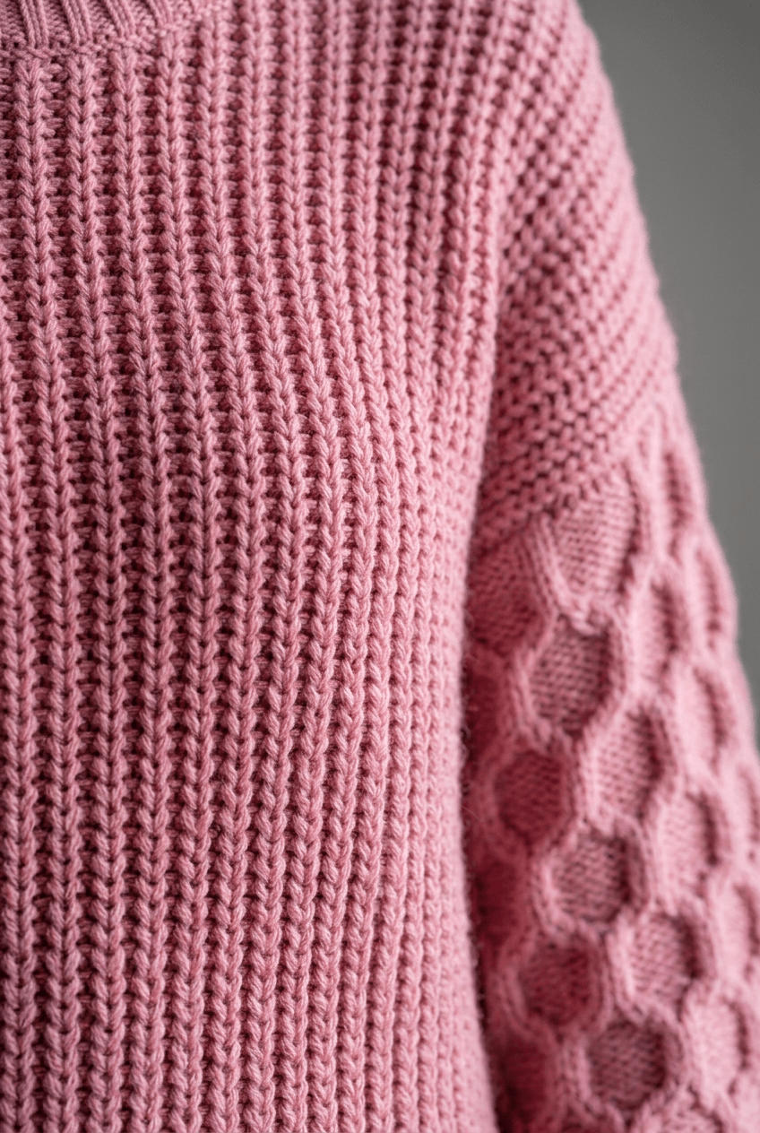 Women's Waffle Knit Jumper | Textured Sleeves