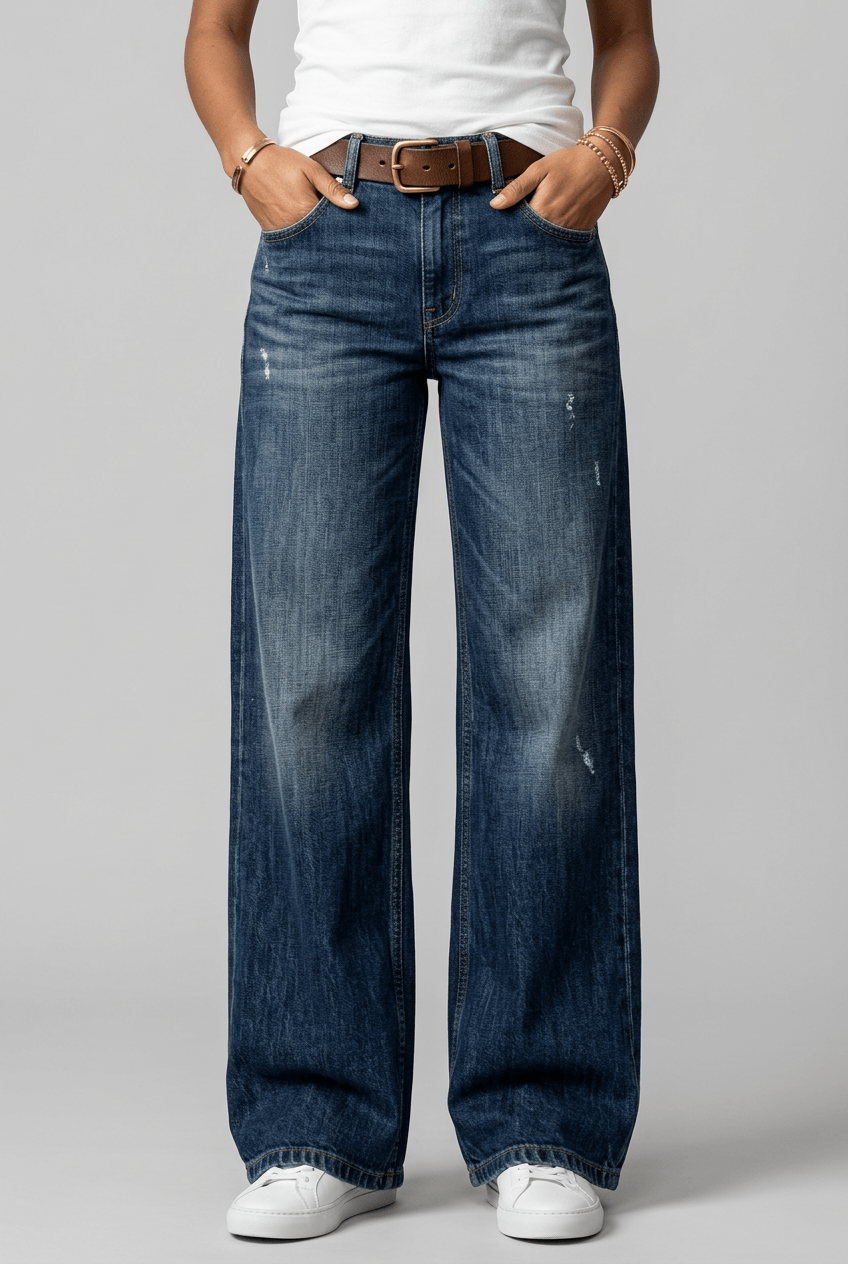 Women's Wide Leg Jeans | Vintage Used Wash