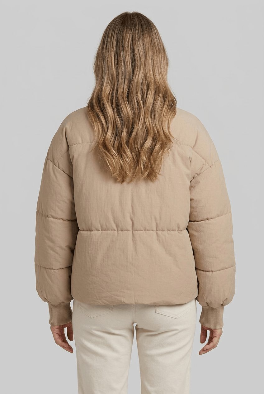 Women's Quilted Puffer Jacket | Cropped Zip Front