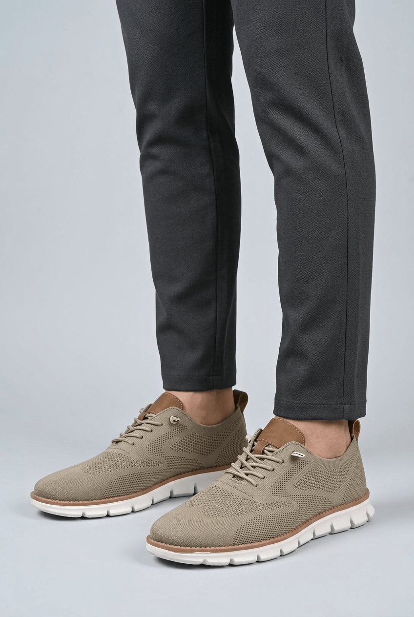 Men's Knit Trainers | Contrast Heel & Chunky Sole