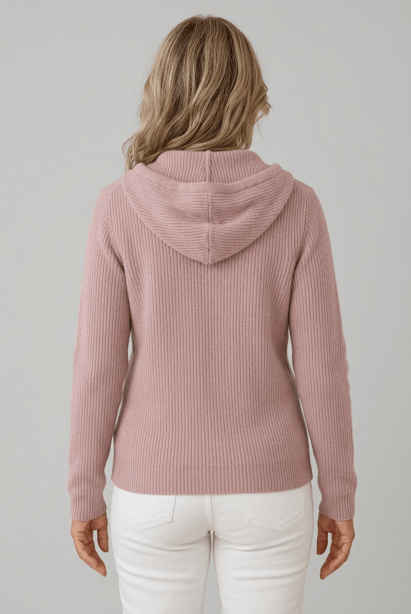 Women's Hooded Cardigan | Ribbed Knit & Full Zip