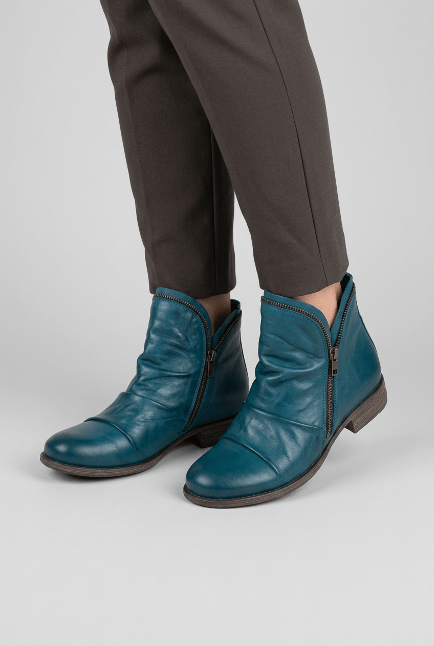 Women's Side Zip Ankle Boots | Low Block Heel