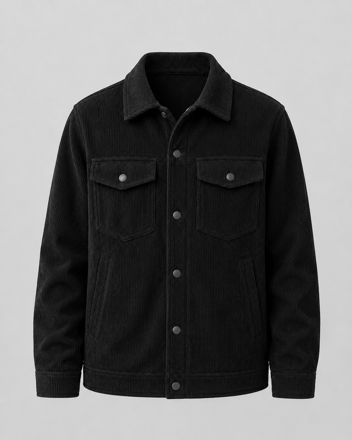 Versatile Mens Overshirt with Snap Button Front and Chest Flap Pockets