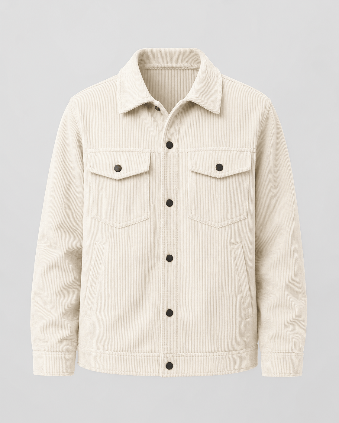 Versatile Mens Overshirt with Snap Button Front and Chest Flap Pockets