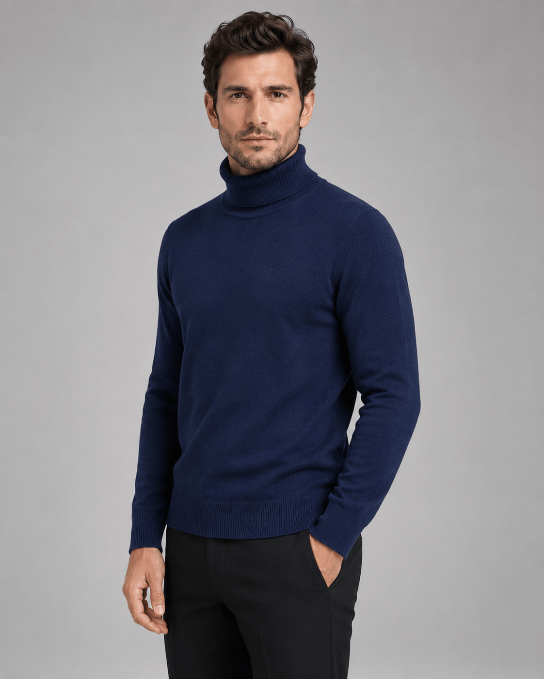 Men's Turtleneck Jumper | Ribbed Roll Neck Meta title